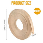 Birch Veneer Edge Banding, 3/4 Inch x 100Ft Pre-Glued Flexible Plywood Edge Banding Tape Real Wood Iron on Veneer Edging Tape with Hot Melt Adhesive Wood Trim for Furniture Panels Restoration
