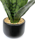 Artificial Snake Plant 22.5" Faux Agave Fake Sansevieria Artificial Potted Plants for Indoor and Outdoor Home Office Décor (White Pot)