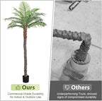 7FT Faux Palm Tree, Artificial Golden Cane Palm Tree Outdoor Indoor, Fake Tree for Home House Office Living Room Yard Patio, 2Pack