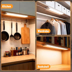 Plug in Under Cabinet Lights Hardwired, 18" 4 Pack Cabinet Light 12W 1000LM, 3CCT, 45° Rotatable Design, Linkable Up to 15 Units Under Counter Lights for Kitchen, Closets