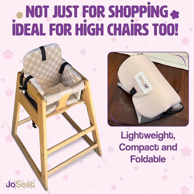 Shopping Cart Seat for Baby, High Chair Cover, Grocery Cart Cover, Cart Seat Cover for Baby, Shopping Cart Seat, Shopping Cart Cover for Baby (Beige Diagonal Checkered)