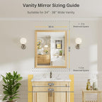 36x30 Inch Bathroom Mirror for Wall, Anti-Rust Oak Wood Grain Metal Framed Bathroom Mirrors for Over Sink,Rectangler Mirrors for Bathroom Vanity, Farmhouse, Bedroom, Living Room, Entryway Decor