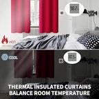 BGment Room Darkening Curtains 54 Inches Long - Grommet Thermal Insulated Drapes Window Treatment Curtains for Bedroom, 2 Panels, 38 x 54 Inch, Red
