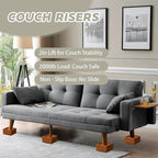 2-Inch Solid Pine Furniture Risers – 2000LBS Capacity, Tool-Free Install, Natural Wood Design for Beds, Sofas & Desks (2 Inch)