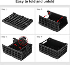 4-Pack Heavy Duty Stackable Storage Crates Plastic Collapsible Milk Crate Garage Organizing Bins Storage Containers for Home Office Moving Supplies, Black
