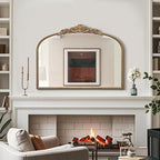 Micasso Vintage Wall Gold Mirror: 24"x 32" French Baroque Antique Mirror - Traditional Ornate Decorative Arched Mirrors for Wall/Bathroom/Entryway/Fireplace/Hallway - Home Decor for Living Room