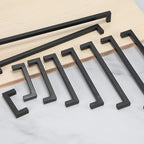 Cabinet Pulls Matte Black Cabinet Handles Square Drawer Pulls, 2 Pack 5 Inch Stainless Steel Kitchen Door Cupboard Cabinet Handles, Drawer Hardware Handles, 128mm Hole Centers