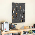TORACK 3-Pack 12x24 inch Metal Pegboard Panels for Garage Wall, Tools Organizer Pegboard for Workbench, Workshop, Modular Peg Board Tool Storage Board for Pegs(Black)