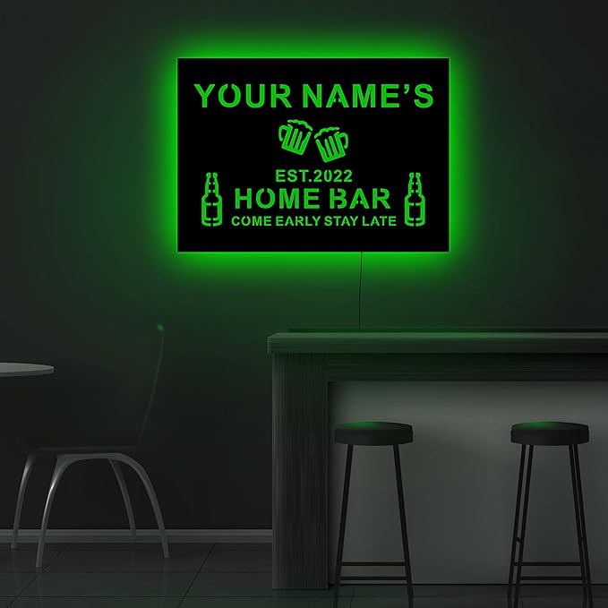 Personalized Your Name Custom Home Bar Neon Signs, Established Year Personalized Name Neon Sign, Man Cave Sign, Bar Led Sign, Neon Sign Wall Decor