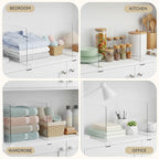 Ninonly 8 Pack Acrylic Shelf Dividers, Vertical Clear Closet Organizers and Storage for Sweaters, Shirts, Handbags, Bookshelf & Pantry Organization, Multi-Purpose Shelf Organizer for Bedroom Kitchen