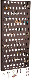 Angelynn's Wall Mounted Earring Holder Organizer Display for Small and Medium Women Post Stud Dangle Pierced Earrings, Hanging Closet Jewelry Storage Rack, Michelle Rubbed Bronze 9" x19 3/4"