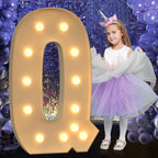 Marquee Letters 4 Feet Tall, 4FT Large Light up Letters Q, Big Sign Q with Warm White Light for Birthday Wedding Proposal Engagement Graduation Party Backdrop Decorations