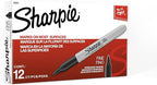Sharpie Permanent Markers Set Quick Drying And Fade Resistant Fine Point Marker For Wood Plastic Paper Metal And More Drawing Coloring And Poster Marker Black 12 Count