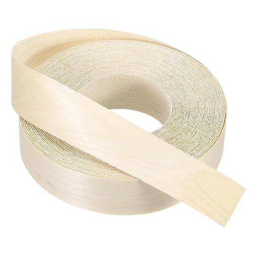 PATIKIL Birch Edge Banding, 1 1/2 in x 49.2 ft Wood Veneer Tape, Pre-glued Flexible