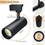 BravsekH Type LED Track Lighting Heads Kit, 24 Heads 6000K Cool White with 26.22FT Track Rail, 20W 2700lm High Brightness, Angle Adjustable Track Light