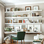 White Floating Shelf Bracket 14 Inch, 8 Pack Heavy Duty Shelf Brackets, Black Wall Shelf Bracket for DIY Decorative with Mounting Hardware