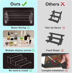 Acrylic Display Riser Stand,6Pcs 12'' Length Tier Display Stands, Thickened to 0.2''(5mm) Acrylic Shelf Risers for Perfume Display,Risers for Buffet Table,Cupcake Stand,Pop Figurines,Tumbler,Food