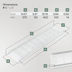 Vent Systems 15.75 x 3.94 (Outer Size) Air Supply Ventilation Grille - Pack of 2 - White Aluminum Rectangle Intake/Exhaust Door Vent Deflector - HVAC for Home Improvement Floor, Wall Duct Cover