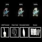 Polar Bear Plays Guitar Led Neon Sign, Polar Bear Playing Music Neon Light, Rock and Roll Led Light, Live Music Show Sign Guitar Lamp Birthday Gift
