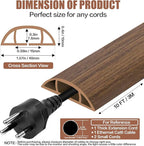 Floor Cord Cover Cable Cavity Self Adhesive Cord Hider Floor 10FT Floor Cable Management Power Cord Protector Floor Electric Cord Covers for Offices, Gym, Exhibitions (Misty Brown Wood, 1.57" x 10')