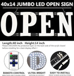 Open Signs for Business,40x14 inch Ultra Bright Open Sign Led for Window Wall Door w/Remote Control Bar Cafe Salon Barber Resturant Retail Store