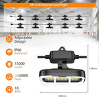 100ft LED Construction String Lights,Super Bright 15000lm 150w Adjuest 90&180 Degrees On Both Sides Waterproof IP66 Led String Work Lights, Construction Temporary Lights (100ft-Adjustable 10lights).