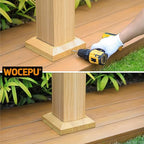 2 pcs 6"x6" (Actual: 5.5"x5.5") Aluminum Deck Post Base Cover, for Deck railings, Stairs, Patios, Porches Split Deck Post Skirt (Burlywood)