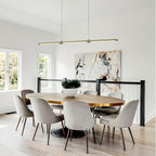EDISLIVE Modern Linear LED Island Light Dimmable LED Chandelier 47.24 in Adjustable Linear Hanging Light Fixture 3000K 20W Pendant Light for Dinning Room Kitchen，Gold