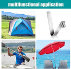 Sliverdew 12-Pack Tent Pole Clips, 8mm Stainless Steel, Spring Snap, Kayak Paddle, Camping Tent, Sunshade, Universal