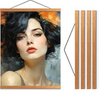 Travelization Magnetic Poster Hanger 30” Poster Frame with Strong Magnets, Complete Hanging Kit for Posters, Art, Maps, and More, Fits 30x20, 30x30, 30x40, and 30x48, Teak Wood