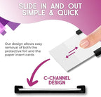 Availey 60 Pack Magnetic 'C' Channel Label Holders for Metal Racks and Shelves with Protective Films and Replacement Strips 4" x 0.75"