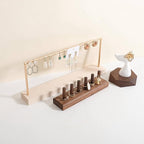 GemeShou wooden earring holder organizer for girls, maple stud earring display stand for boutique store, jewelry storage organizer shelf【maple stand-One Tier】