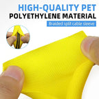 Automotive Wire Loom Tubing, Split Braided Cord Protectors from Pets No Chew, Flexible Cable Sleeve Cable Management for TV/Computer/Electric Wires (Yellow, 1"-10ft)
