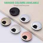 1 Pcs Desk Grommet 2-3/8" / 60 mm, Desk Cord Hole Cover, Cable Grommet Metal Zinc Alloy Materilal, Desk Hole Grommet for Home & Office Pc, Detachable Cable Cord Organizer-Bright Silver