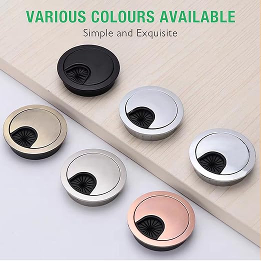 1 Pcs Desk Grommet 3-1/8" / 80 mm, Desk Cord Hole Cover, Cable Grommet Metal Zinc Alloy Materilal, Desk Hole Grommet for Home & Office Pc, Detachable Cable Cord Organizer-Bright Silver