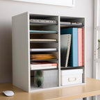 Safco Wooden Paper and Mail Organizer for Home Office and Classroom, Adjustable Shelves and Stackable