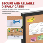 36x24 Inch Outdoor Enclosed Bulletin Board with Locking Door - Weatherproof & Tamperproof Cork Notice Board - Black Aluminum Frame
