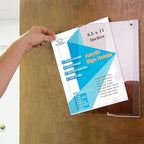 PecMuikee Acrylic Sign Holder 8.5x11, Wall Mount Acrylic Sign Holder and Plastic Paper Display Ad Frame bonus with 3M Tape and Mounting Screws for Restaurants, Office, Market, Library, Store, 12 Pcs