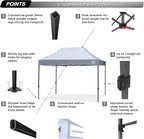 ABCCANOPY Patio Pop Up Canopy Tent 10x15 Commercial-Series (Gray)