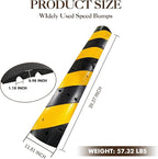 2 Pack 3.3 ft Speed Bumps - Heavy-Duty Rubber Construction, Dual Channel Floor Cord Cover, High Visibility Design, Non-Slip Surface, Easy Installation and Modular Design