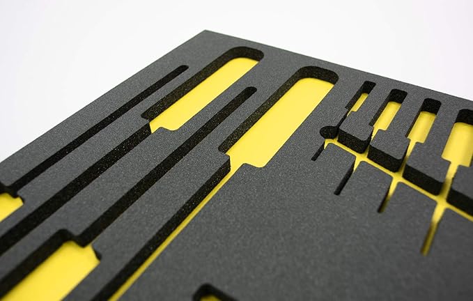 5S TOOL BOX SHADOW FOAM ORGANIZERS (2 COLOR) CUSTOM SIZE (27" x 36", Black Top/Yellow Bottom)