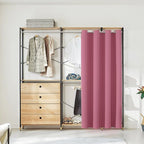 ChrisDowa Blackout Door Curtains for Doorway Privacy, Grommet Closet Curtains for Bedroom Closet Door, Thermal Insulated Temporary Doorway Cover Room Divider Drapes (1 Panel, Pink, 52 x 80 Inch)
