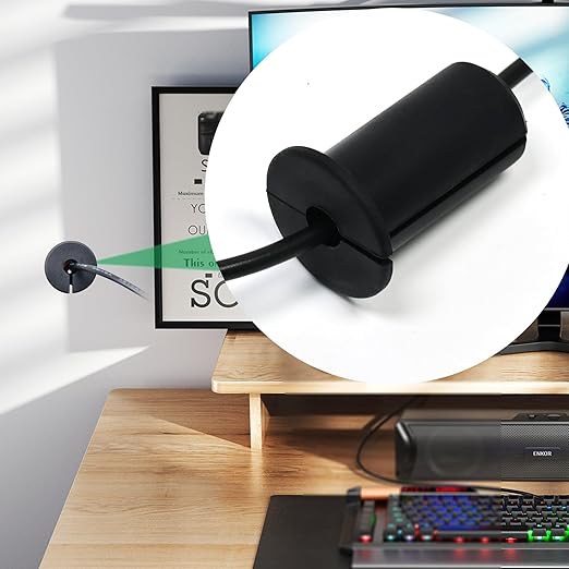 2pc Starlink Cable Grommet 3/4" Silicone Waterproof Wall Hole Pass Through Split Cable Bushings for TV Wire Ethernet Cord, Starlink Cable Routing Kit Accessories,38mm/1.5"Ht, Black