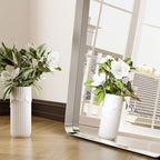 71"x30" Large Arched Full Length Floor Standing Mirror with Rounded Corners, Aluminum Alloy Frame for Wall Hanging or Home Decor, Silver