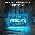 Large Custom Workshop Neon Sign for Wall Decor, Personalized 3D Engraved Garage Name LED Acrylic Sign, Customized Dimmable Neon Lights for Garage, Tool Room, Carport & Man Cave, Gifts for Dad Father Husband Grandpa