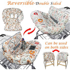 Shopping Cart Cover for Baby Grocery Cart Cover for Baby boy and Baby Girl, High Chair Cover for Baby and Toddler, Baby Registry Gift - Waterproof - Extra Large - Cotton - Double Sided (Orange)
