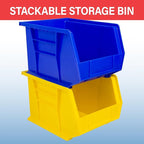 Akro-Mils 30239 AkroBins Plastic Storage Bins, Space-Saving Stackable Bins for Garage, Pantry, Craft Organization, 11-Inch x 8-Inch x 7-Inch, Stone, 6-Pack