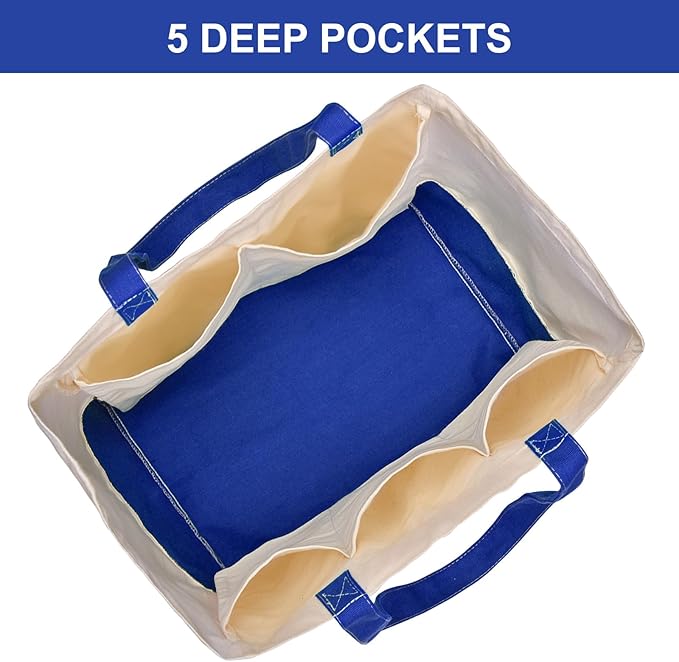 Canvas Reusable Grocery Bags Heavy Duty, 8.3 gal Foldable Large Tote Bag with Handles, Holds 60 lbs Canvas Shopping Bags, 1 Pack