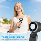 Portable Handheld Turbo Fan with Ice Cooling, Rechargeable Personal Fan, Up tp 12Hrs Cooling, 5 Speed 25550RPM Powerful Portable Fan for Travel, Outdoor, Camping, Hiking (Black)