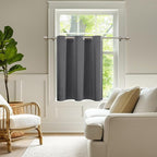 ChrisDowa Blackout Curtains 36 Inches Long for Living Room, Grommet Thermal Insulated Room Darkening Curtains for Bedroom (1 Panel Set, Grey, 42 x 36 Inch)